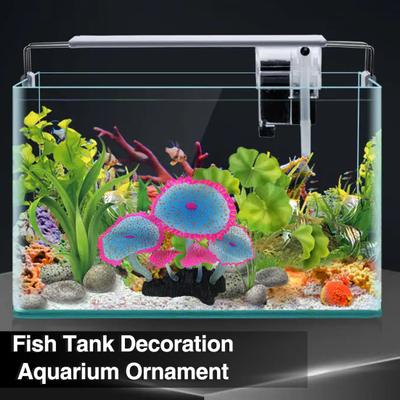 Aquarium-Dekoration, fluoreszierender Effekt, langlebige Aquarium-Landschaftsgestaltung, Silikon-Korallenornament für Zuhause
