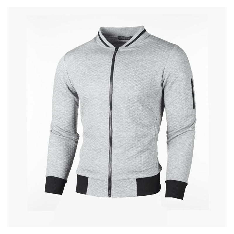 Classic Plaid Mens Hoodie Jacket With Zipper Closure For Casual Spring Wear