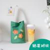 Summer Portable Canvas Bag Female Student Water Cup Milk Tea Fashion Mobile Phone Messenger Bag