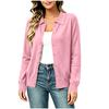 Women Lightweight Button Front Cardigan Sweater Long Sleeve Collared Knit Top Casual Layering Shirt Suitable for Various Outfits