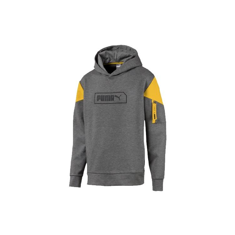 PUMA Casual Sports Splicing Alphabet Printing hooded Colorblock Long Sleeves Gray Men s 581114-03 L