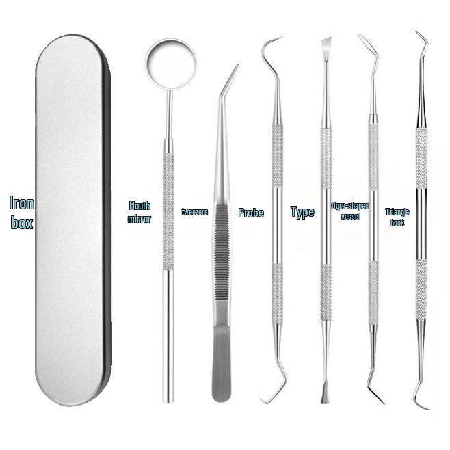 Dental Tools Kit: Stainless Steel Teeth Cleaner, Probe, Pick & Excavator for Oral Care