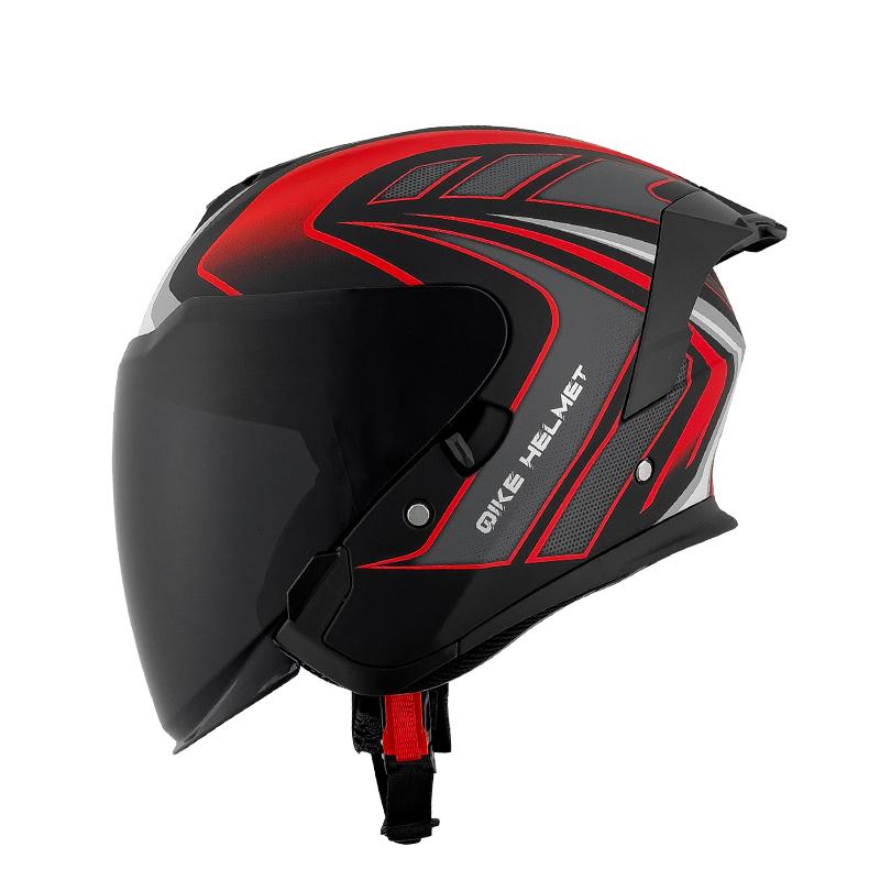 DOT Certified Motorcycle Helmet with Inner Mirror Couple Dual Lens Biker Safety Cap Three-Quarter Helmet