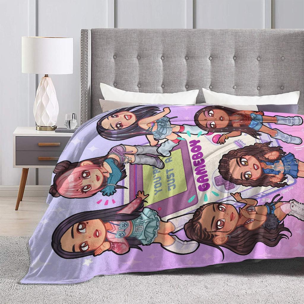 Katseye Kpop Flannel Blankets Winter Soft Durable Bedding Throws for Children Outdoor Graphic Bedspread Sofa Bed Cover