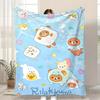 Character Rilakkuma Throw Kid-Friendly Flannel Throw Blanket Soft Warm Anti-Static Washable All Season