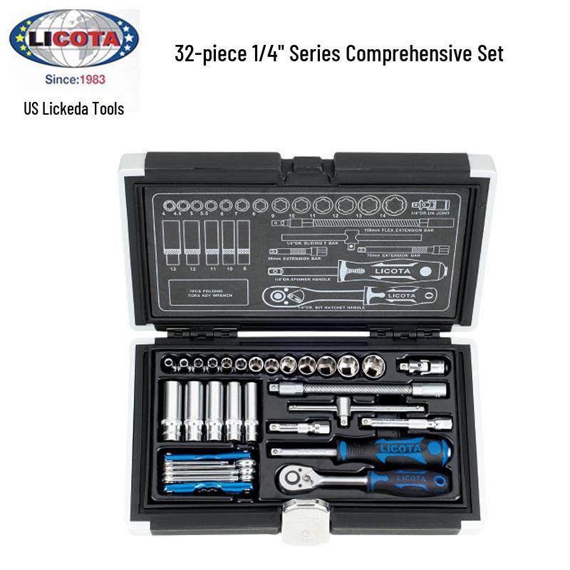 LICOTA 6.3mm 1/4" Ratchet Wrench Socket Set