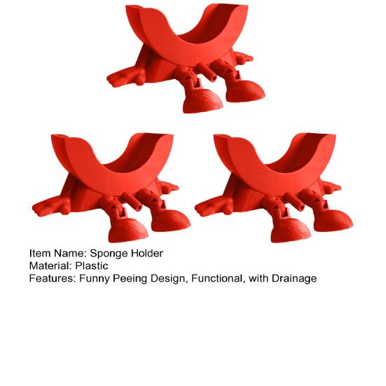 Roztomilý držák na houbičku s odtokem Vtipný stojánek na houbičku s močením Držák na houbičku na pracovní desku Udrží vaši houbičku suchou a usměvavou pro kuchyňský dřez