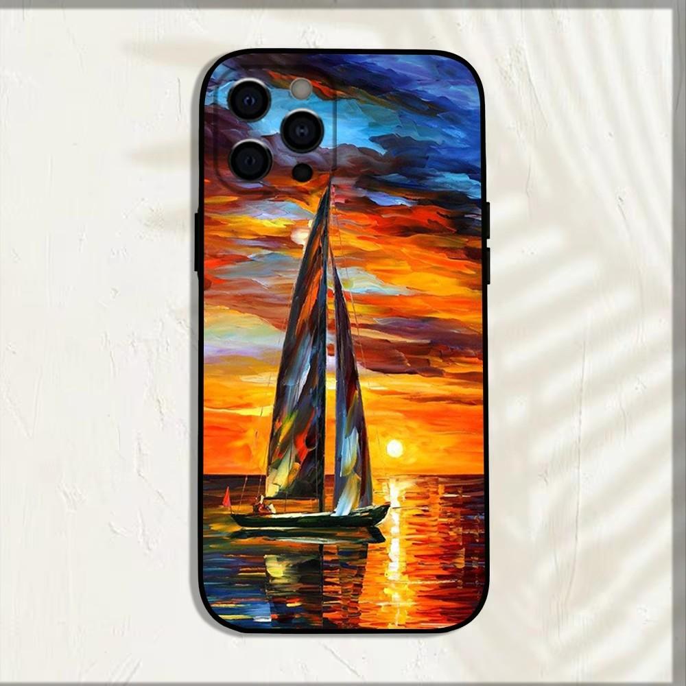 

L-Leonid A-Afremov Oil Painting Phone Case For iPhone 16,15,14,13,12,11,Pro,X,XS,Max,XR,Plus,Mini Soft Black Cover iPhone13mini