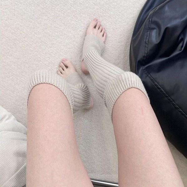 Vertical Socks Women'S Autumn And Winter Knitted Socks Calf Socks Japanese Pantyhose With Socks Cover Y2K Winter Leg Warmer