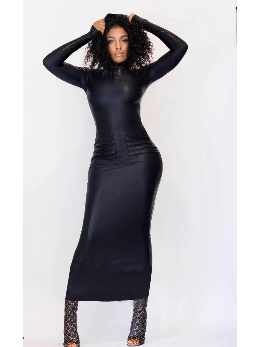 

Женское сексуальное облегающее платье с капюшоном осень/зима 2023 г. XL