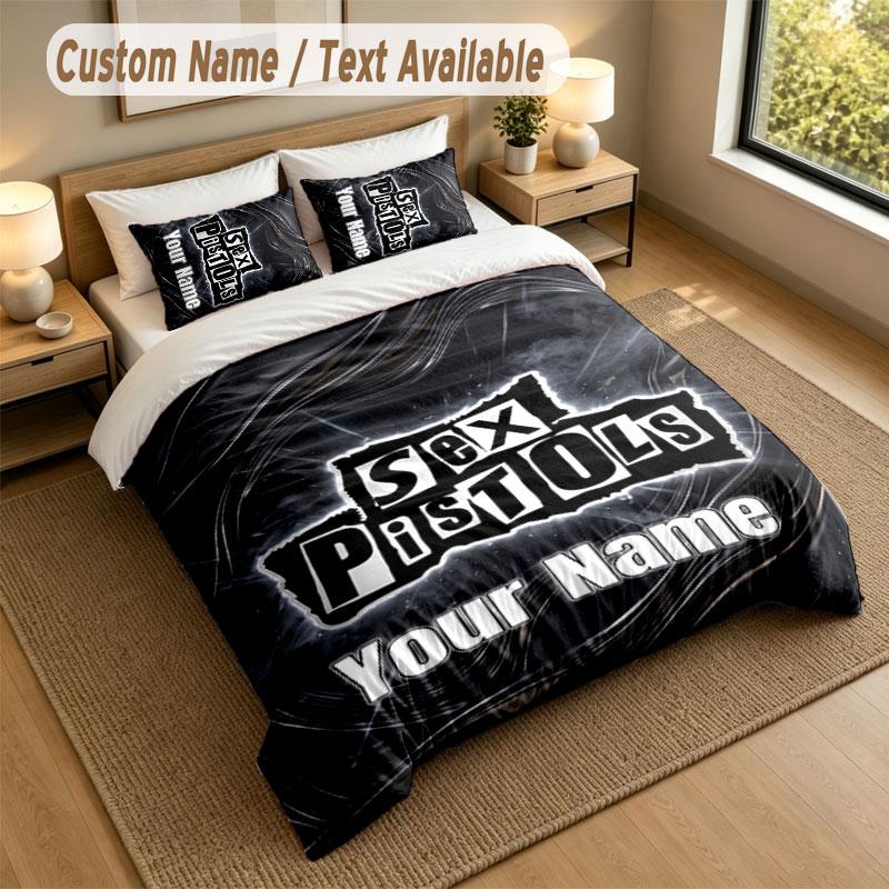 Bedding Set 1 Duvet Cover 2 Pillowcases Sex Pistols Print Soft Bed Linen Bedroom Decor