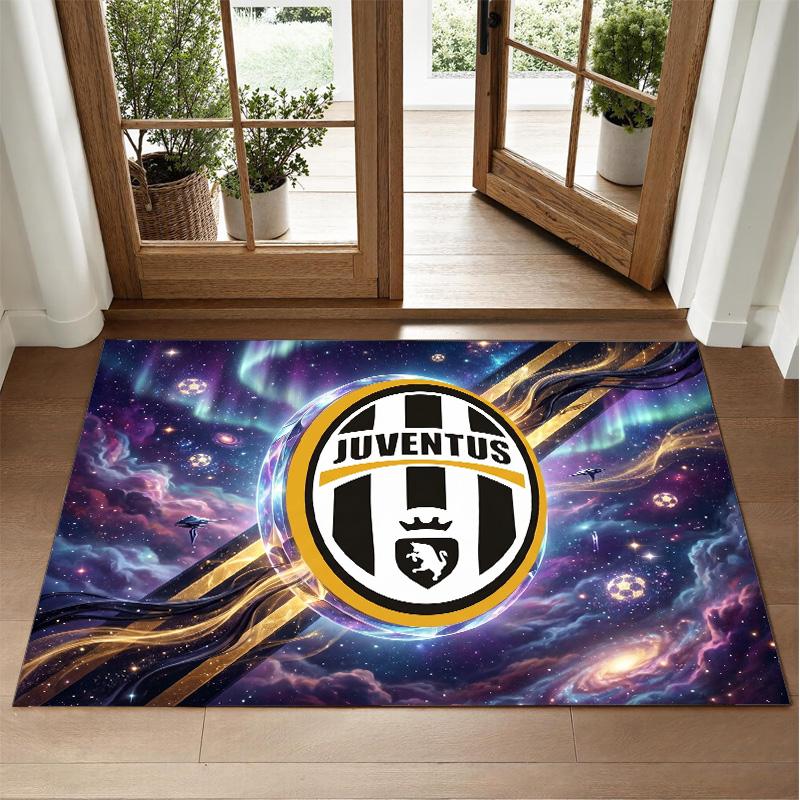 Juventus FC Design Crystal Velvet Rug Soft Decorative Mat for Bedroom Entrance