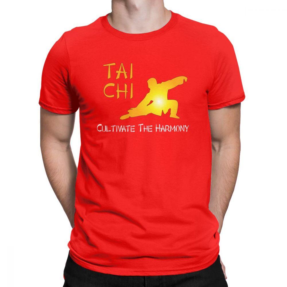 

Chinese Style Men Tshirt Tai Chi Cultivate The Harmony T Shirts 100 Cotton Tops Unique Crew Neck Tee Shirt Printed TShirts S