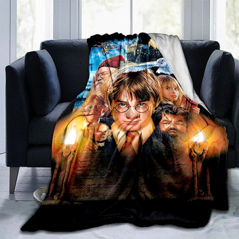 Harry Potter and the Sorcerer's Stone Movie Poster PrintPrint Blanket, Soft Blanket For Sofa Office Bed And Travelling Daughter Birthday Gif
