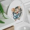 Cartoon Mouse Brushing Teeth Wall Sticker Self-Adhesive Removable Waterproof for Bathroom Kids Room Home Decor Art