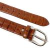 [FashionBerry] Camel Italian Leather Belt, Crocodile Embossed Leather, Men's & Women's, Italian Leather Belt, Business, Formal, Brand, Handmade,