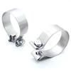 Moicstiy 2.75" Exhaust Clamp Stainless Steel Narrow Band Muffler Clamp (2 Piece)