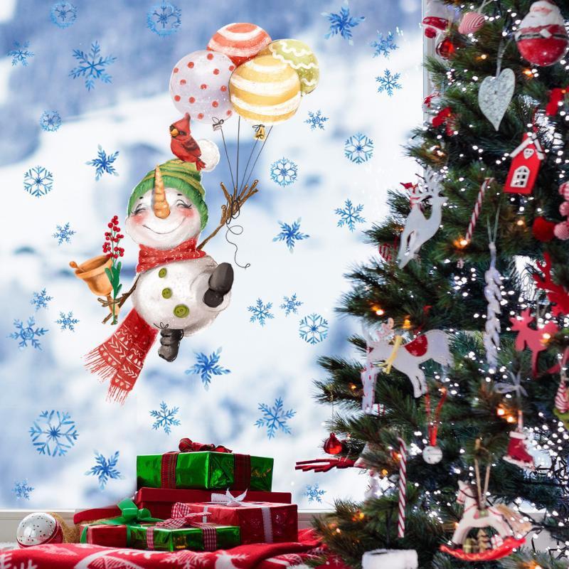 

Снеговик Конфета Рождественская Наклейка на Стену Фон Стена Украшение Комнаты Наклейка на Стену Самоклеящаяся Новая Наклейка на Стену