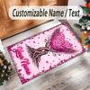 Valentine Love Theme Crystal Velvet Rug Personalized Custom Name Text Soft Floor Mat Home Decor