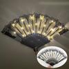 LED Luminous Foldable Fan Glow Dancing Hand Fan La Folding Plastic Fan for women girl Party elegant Decoration Supplies