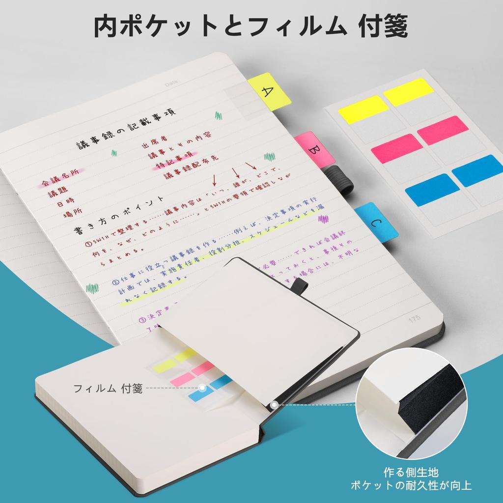 AHGXG A5 Horizontal Ruled A 160 Classic W x College Work Travel Black Notebook, (7mm Ruled), Sheets, Notebook, Size 14.6cm 21.3cm H, Diary, Journal,