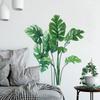 Large Tropical Green Plant Leaves Wall Sticker Home Room Decor Palm Decal PVC Mural
