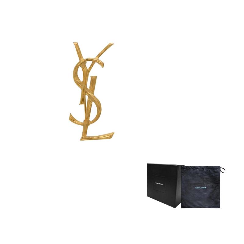 Saint Laurent Strukturierte Messingbrosche Damen Accessoires Gold 748486Y15008007