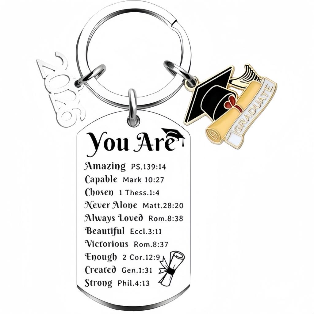 Graduation Keychain with Graduation Cap Charm Diploma Pendant and 2024 Year Number for Students Teachers Friends