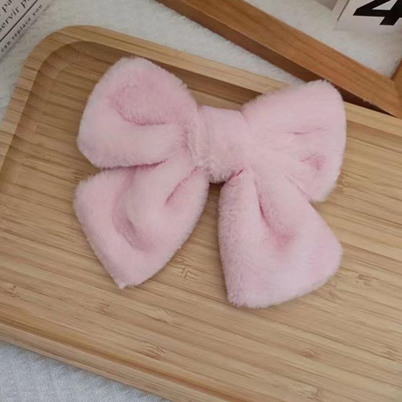 Warm Imitation Mink Fleece Hairpin Plush Big Bow Hairpin Top Clip Spring Clip Hair Accessories Headdress