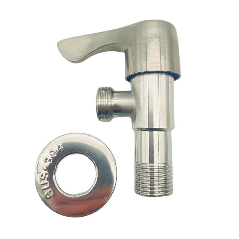 SUS304 Brush Finished Triangle Water Heater Toilet Basin Dish Hot and Cold Angle Valve Bathroom Accessories