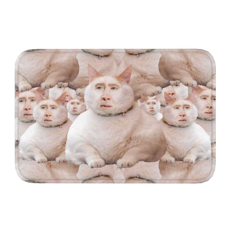 Tapis de porte personnalisé Meme Chat Nicholas Cage Antidérapant Entrée Cuisine Salle de bain Porte Tapis de sol Salon Tapis Tapis Tapis de pied 40cmx60cm