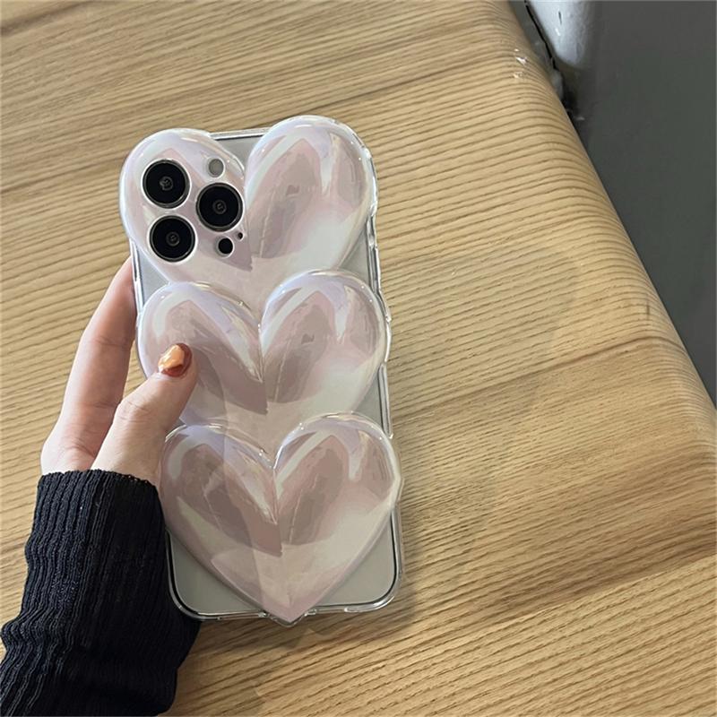 Ins Japan Cute 3d Love Heart Lens Protective Phone Case For Iphone 13 12 11 Pro Max Kawaii Cindy Color Shockproof Soft Cover