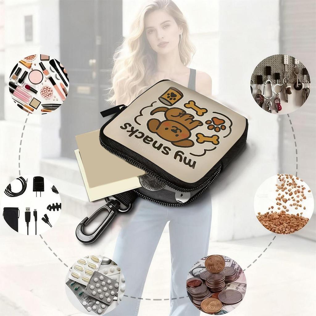 Portable Dog Treat Pouch Pet Training Food Storage Dispenser Multi-Purpose Snack Pouch for Outdoor Walking Camping Pet Owners