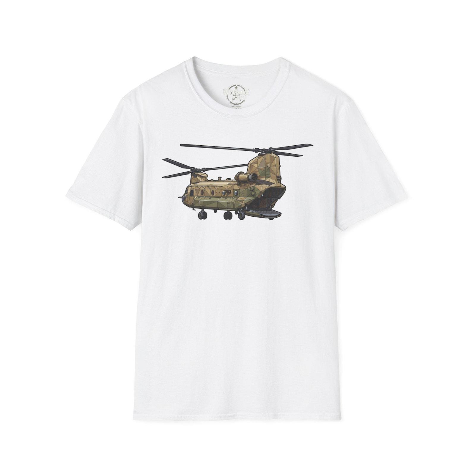 CH-47 Chinook Helicopter T-Shirt | Heavy Lift Military Aircraft Tee | Army Gift 3XL