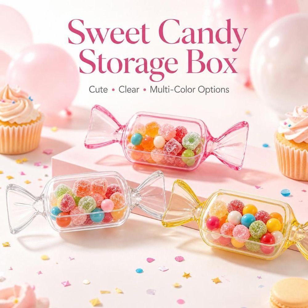 10pcs Candy Shape Earrings Jewelry Box Transparent Candy Container Cute Snack Gift Box  Wedding