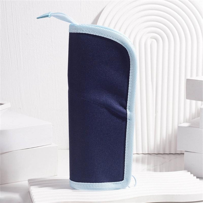 Faltbares Federmäppchen mit Reißverschluss, faltbare Stiftaufbewahrungstasche, Schreibtisch-Stifthalter, Stifttasche mit Griff, Geschenk für Schüler