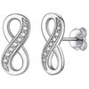 Sterling Silver Infinity Figure 8 Bead Drop Earrings