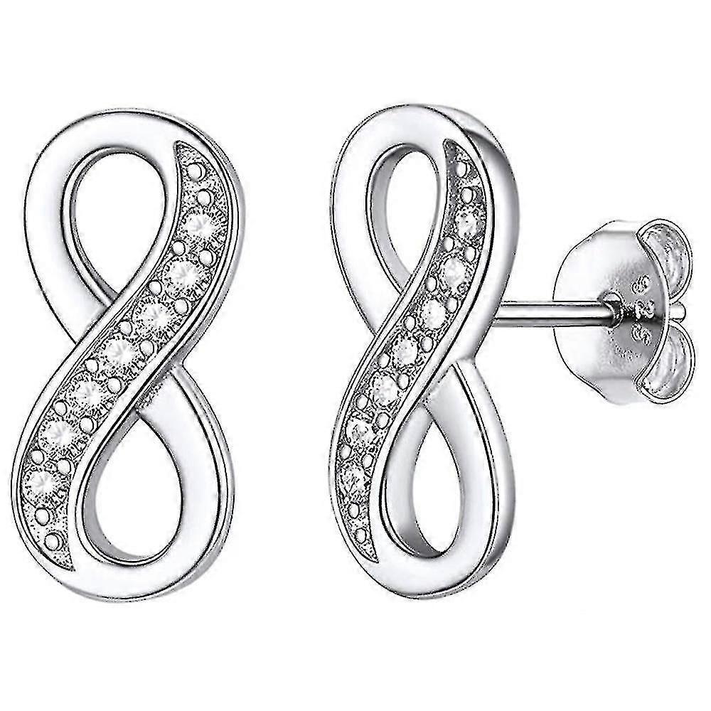 Sterling Silver Infinity Figure 8 Bead Drop Earrings