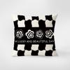 Simple Black and White Cartoon Pillowcase Interior Decoration Office Living Room Home Pillowcase