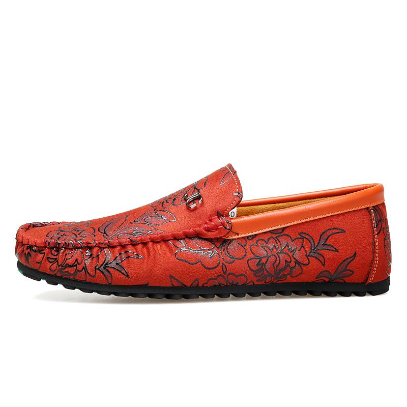 Sommer Neue Britischer Yuppie-Stil Leder Slipper Für Herren Original Design Rot Slipper Freizeitschuhe Hombre Täglich Partykleid 28CM