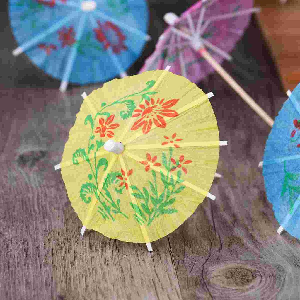 OUNONA Mini-Schirme für Getränke Bunte Cocktail-Sonnenschirme Hawaiianische Luau-Partydekorationen Einweg-Getränkezubehör