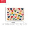 2D Flat Multicolor Hearts Pattern Cute Flannel Bath Mat Non Slip Love Theme Rug For Bathroom Kids Room Floor Decor