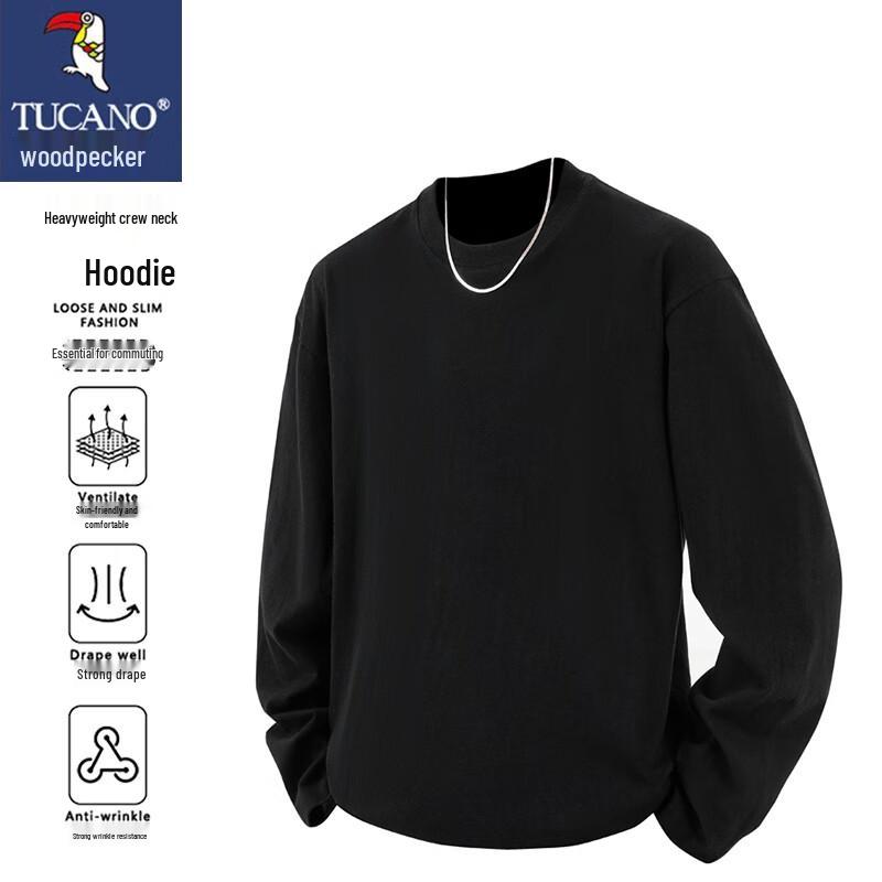 TUCANO Men's Solid Color Long Sleeve Crew Neck T-Shirt