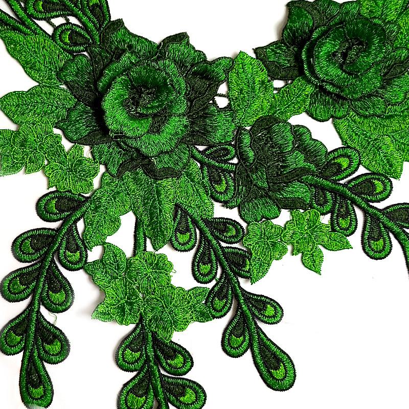 Color Embroidery Lace False Collar Hollow Embroidery Corsage Polyester Collar Ethnic Style Heavy Industry Yarn Chest Collar Accessories