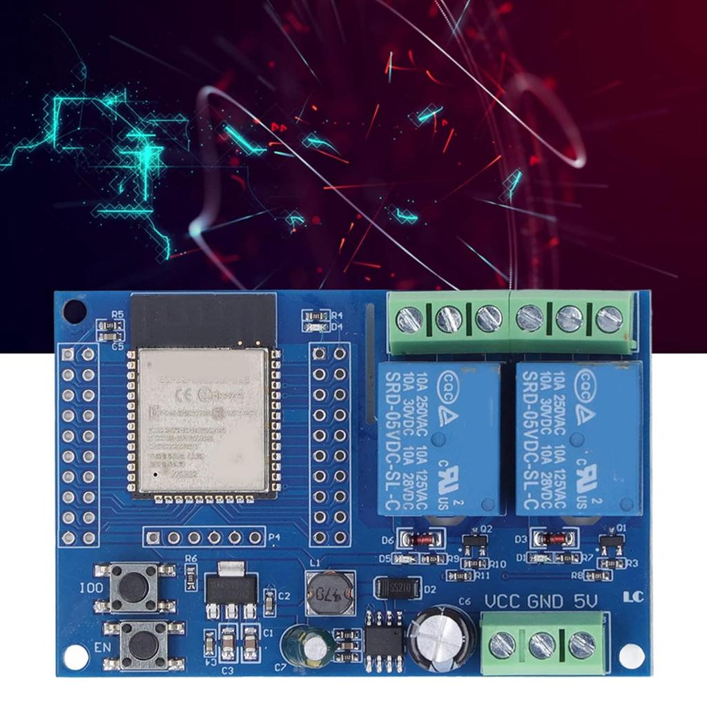 ESP32 2 Channel 5V Relay Module 4M Byte Flash Large Capacity Programmable Relay Board for Secondary Development Learning
