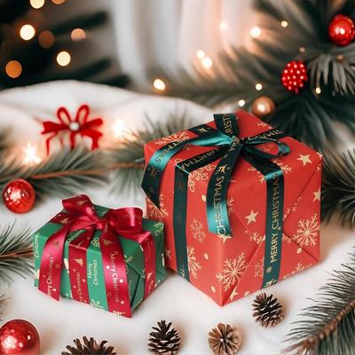 Red Christmas & New Year Display Gift Boxes - Decorative Art Installation Props