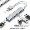Aluminum USB C Splitter 4 in 1 USB C/USB Adapter Docking Station with 3xUSB2.0+1xUSB3.0+1 Adapter Laptops Dock for Laptop
