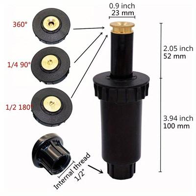 Automatyczne zraszacze wynurzalne 90/180/360 stopni Narzędzie do nawadniania Ogrodowy rozpylacz Głowica zraszacza do trawnika