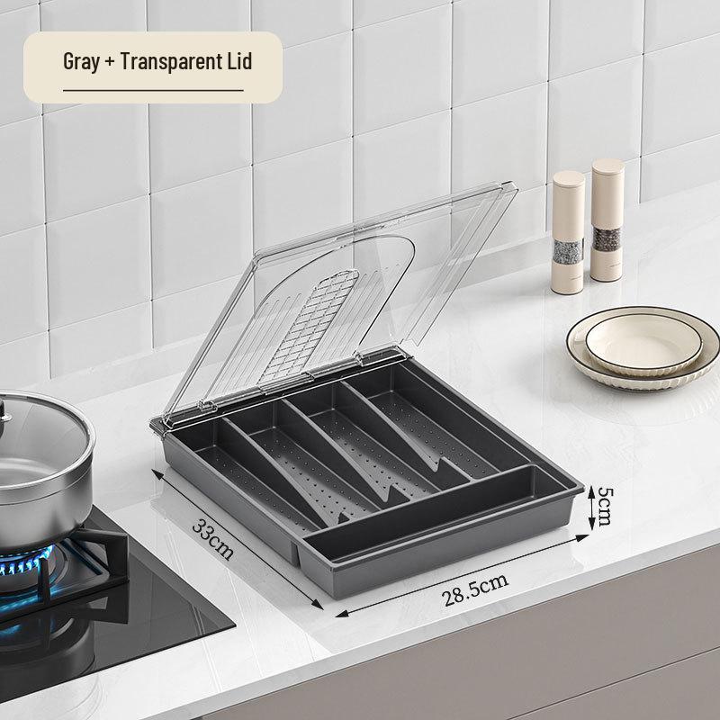 Cross-Border Kitchen Cutlery Set with Dustproof Storage Box and Drawer Divider