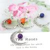 Hollow Moon Natural Crystal Bead Pendant Necklace Amethyst Pendant Couple N598